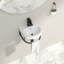 Lavabo de salle de bain mural en céramique 16 po x 14 po avec vasque en porcelaine avec trou pour trop-plein