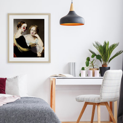 Vintage Ladies Ordering Takeout Framed Print Under Glass, design by Wild Apple Portfolio