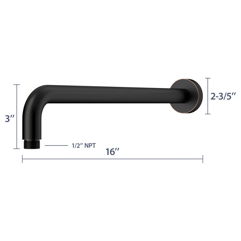 16" Shower Arm with Flange