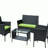 4 PC Rattan Patio Furniture Set Outdoor Patio Cushioned Seat Wicker Sofa-2056427907-2077434407