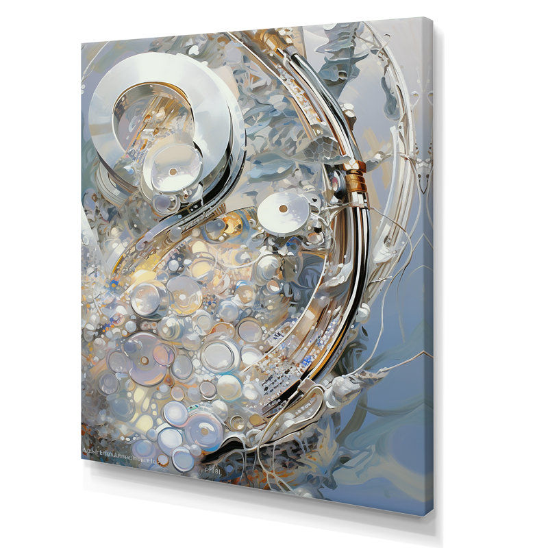 Argent et or, montre Luxuy I sur toile, Toile tendue, H 20 po x l 12 po