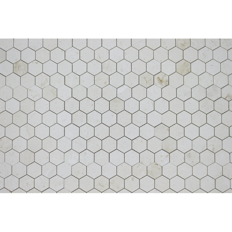 MOSAIQUE MONDAQUE DE 2 po HONED, Blanc