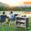 Black Rectangular Aluminum Patio Folding Bar Table-869338850-869338849