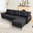 88” W Faux Leather L-Shape Sofa Chaise-556264104