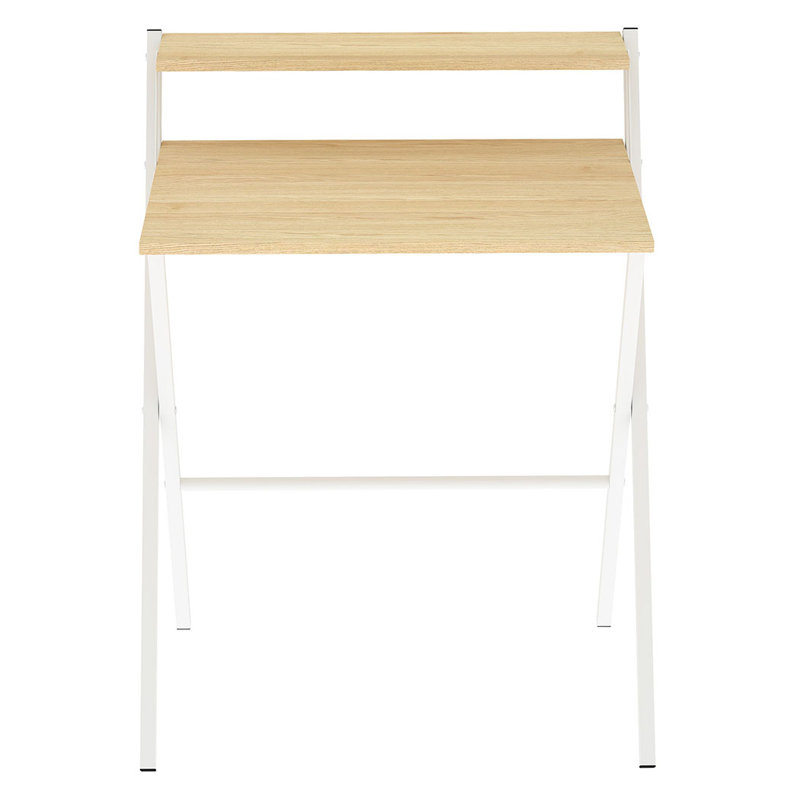 Metal Base Computer Desk, Natural