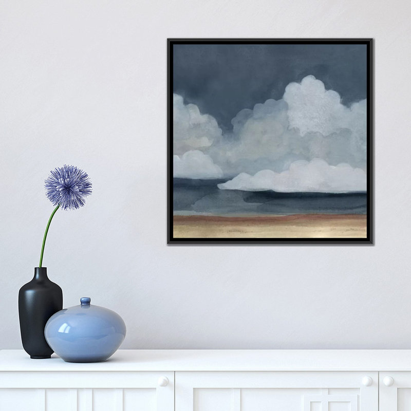 « cloud landscape iv », impression sur toile, H 18 po x l 18 po x P 1,5 po, Toile avec cadre noir, Pas de tapis