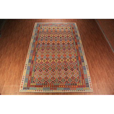 All-Over Trellis Kilim Oriental Large Rug 10x16