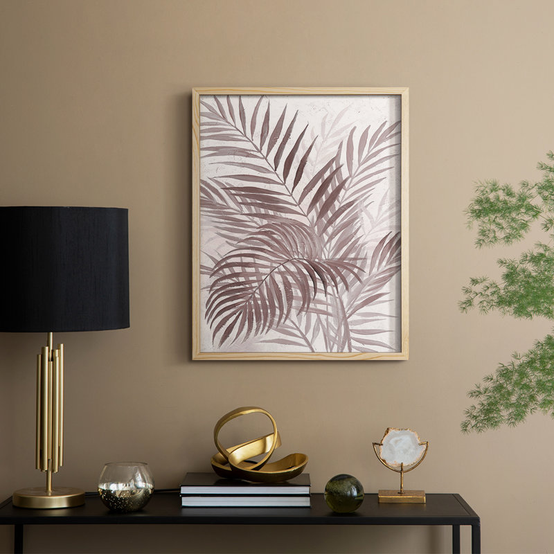 «Inverted Island Palms II», reproduction encadrée - bois massif, H 21 po x l 17 po, Naturel