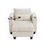 Chaise en velours côtelé beige avec design convertible, charge, porte-gobelets, rangement pour accoudoirs et organisateurs latéraux pour une vie moderne compacte-699441414