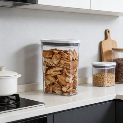 Contenant alimentaire hermétique à fermeture rapide, sans BPA, compatible avec les aliments secs, les collations, les céréales, la farine, le sucre, les pâtes et le café