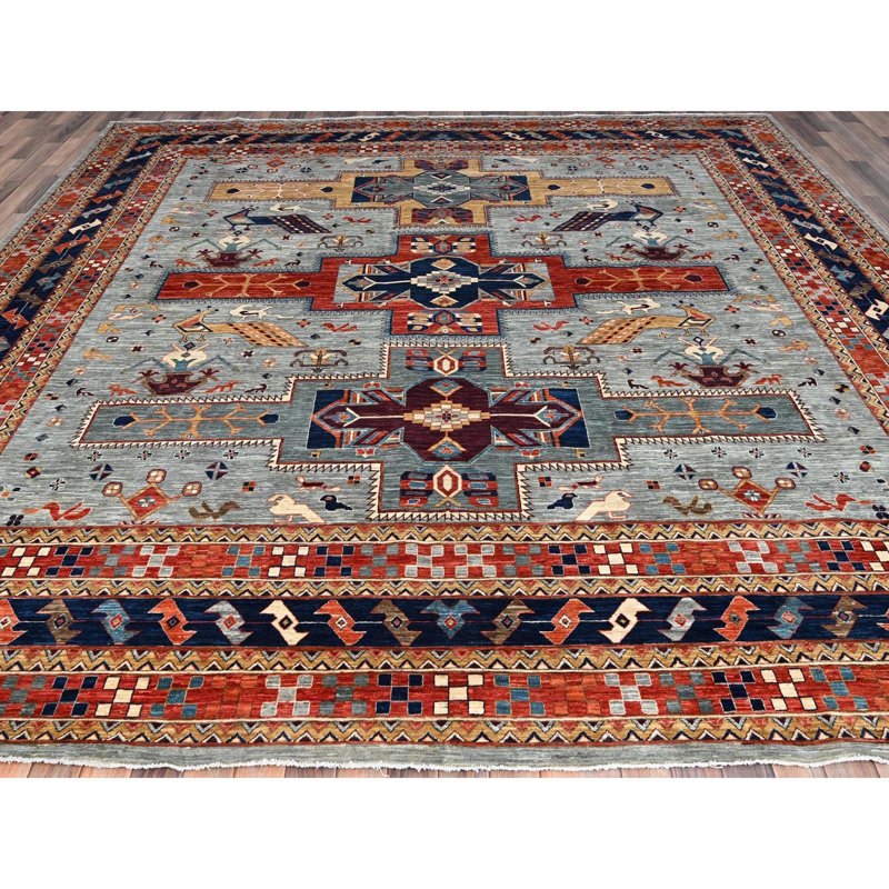 Tapis unique gris 12 pi x 12 pi Pierne