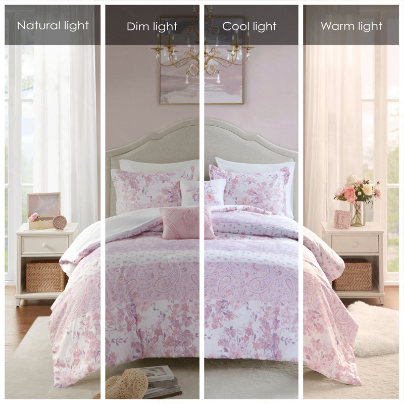 Ensemble d'édredon floral à motif cachemire, Twin Comforter + 3 Additional Pieces