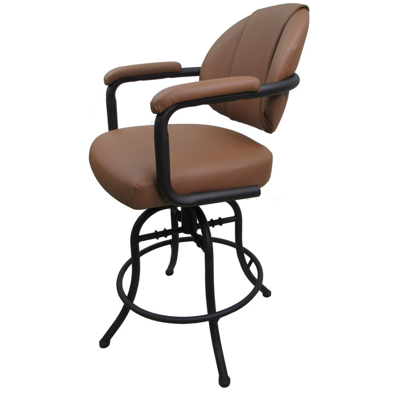 Siyao Swivel Upholstered Counter Stool with Metal Frame, Counter Stool (26" Seat Height), Coffee