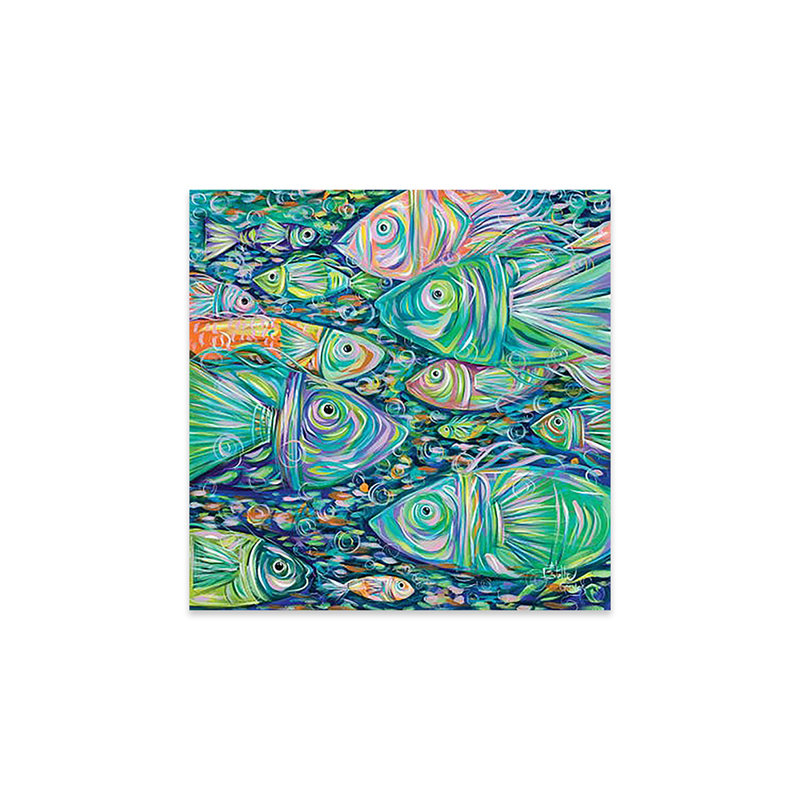 «School of Fish» par Estelle Grengs - impression non encadrée, H 24 po x l 24 po x P 0,25 po
