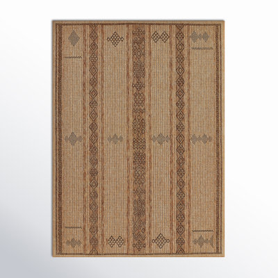 Ava Brown Beige Geometric Outdoor Rug