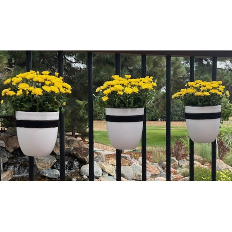Ethelwyn Railing Planter, White