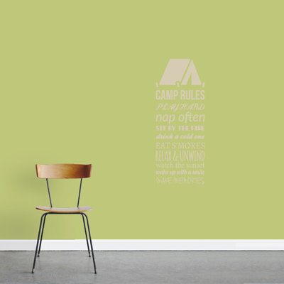 Décalcomanie murale camp rules