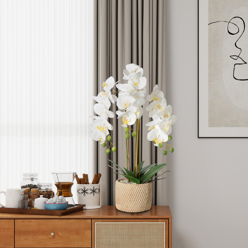 Arrangement de fausse soie orchidée en pot