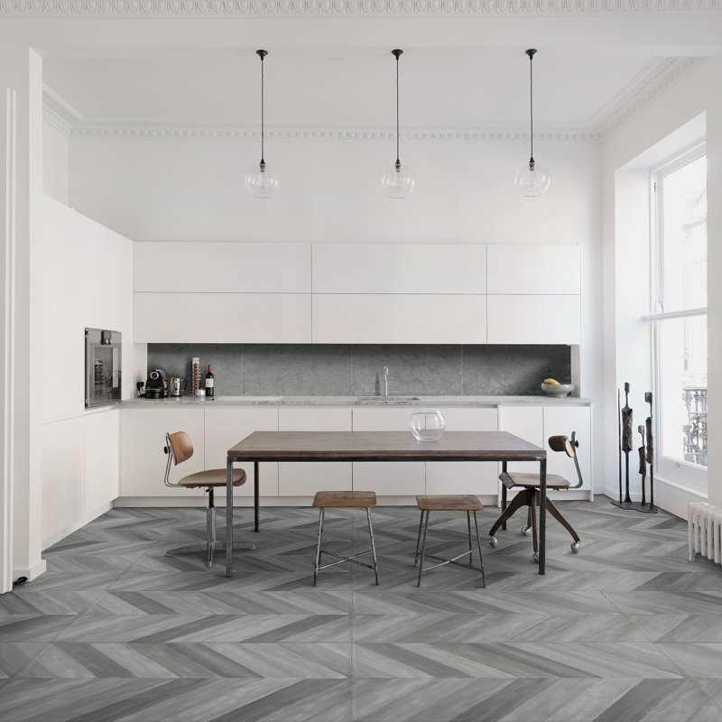Nord 23" x 47" Porcelain Stone Look Wall & Floor Tile, Gray