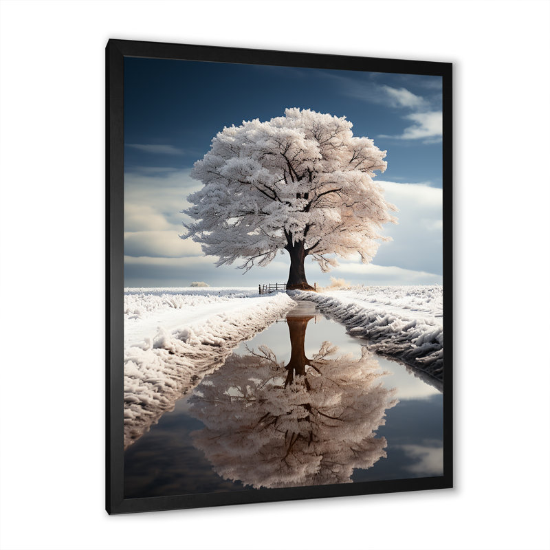 Louberta White Tree Silent Guardians - Print, Cadre photo noir, H 20 po x l 12 po x P 1 po