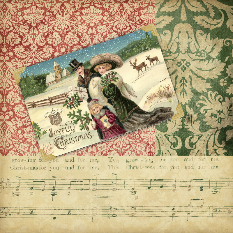 Victorian Christmas II - Wrapped Canvas Print, 30cm H x 30cm W x 3.8cm D