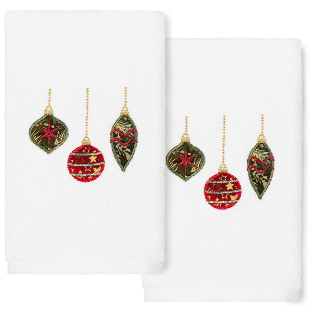 Christmas Hand Towels Christmas Ornaments Turkish Cotton Hand Towel (Set of 2) Linum Home Textiles 