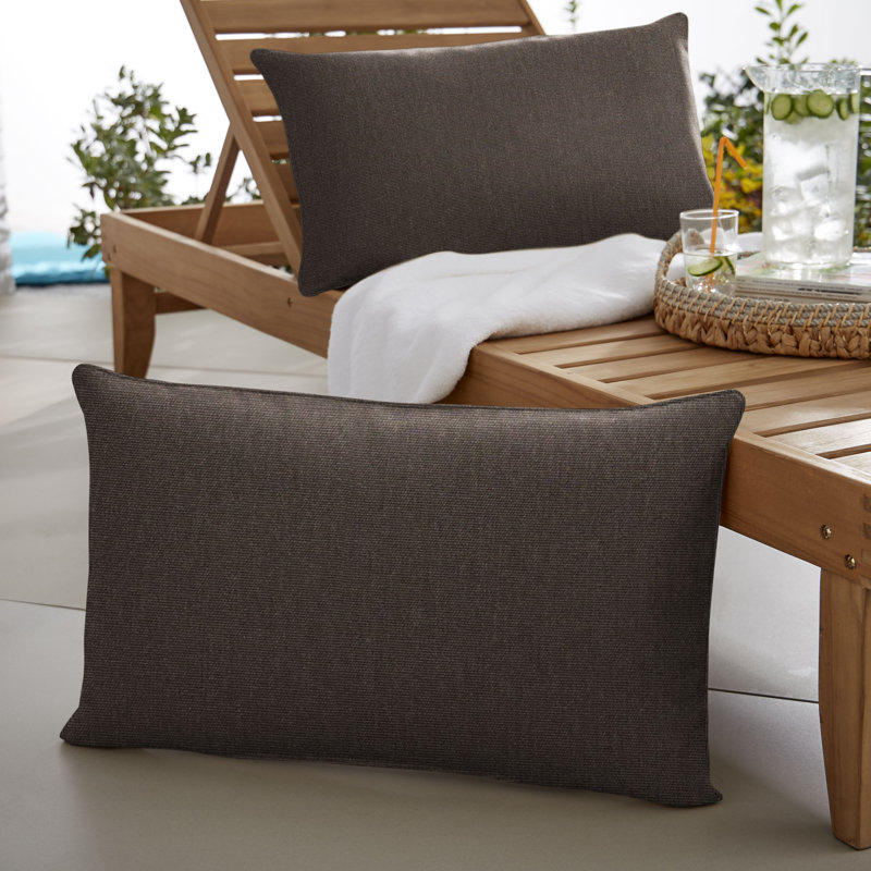 New Sunbrella 2023 Sunbrella® Outdoor Reversible Throw Pillow, Canvas Java, 12” H x 24” W x 6” D