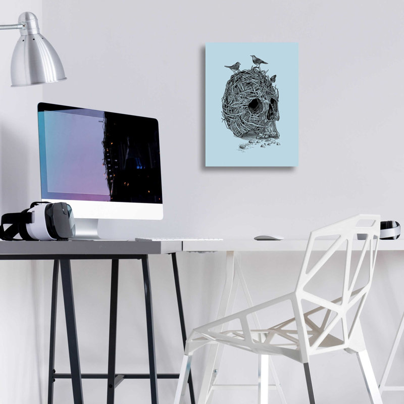 «Skull Nest» par Rachel Caldwell, art mural en verre acrylique, H 16 po x l 12 po x P 0,13 po