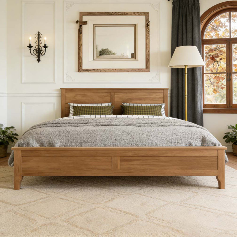 Modern Solid Wood Platform Bed, Full
