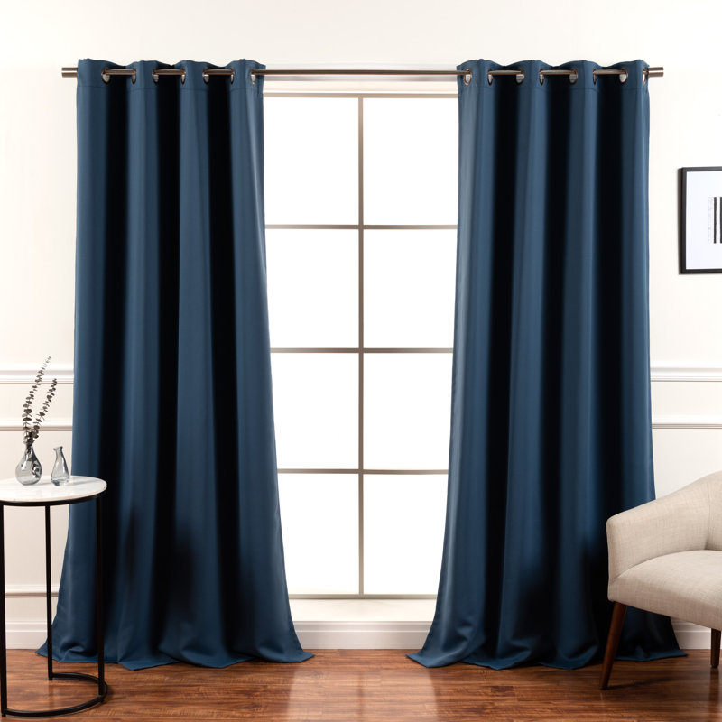 Adina Sevan Solid Thermal Grommet Curtain Panels, 52"W x 84"L, Indigo