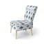Chaise d'appoint moderne rembourrée gris et blanc Ikat-433685409