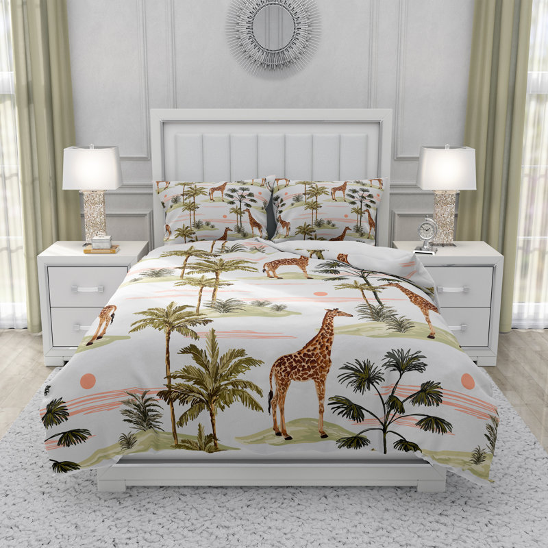 Animal Print Duvet Cover, King Duvet Cover + 2 King Shams