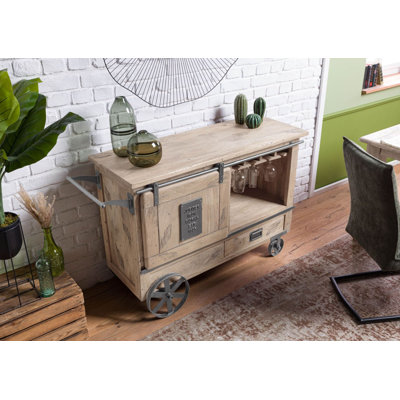Railway Solid Wood Bar Cart