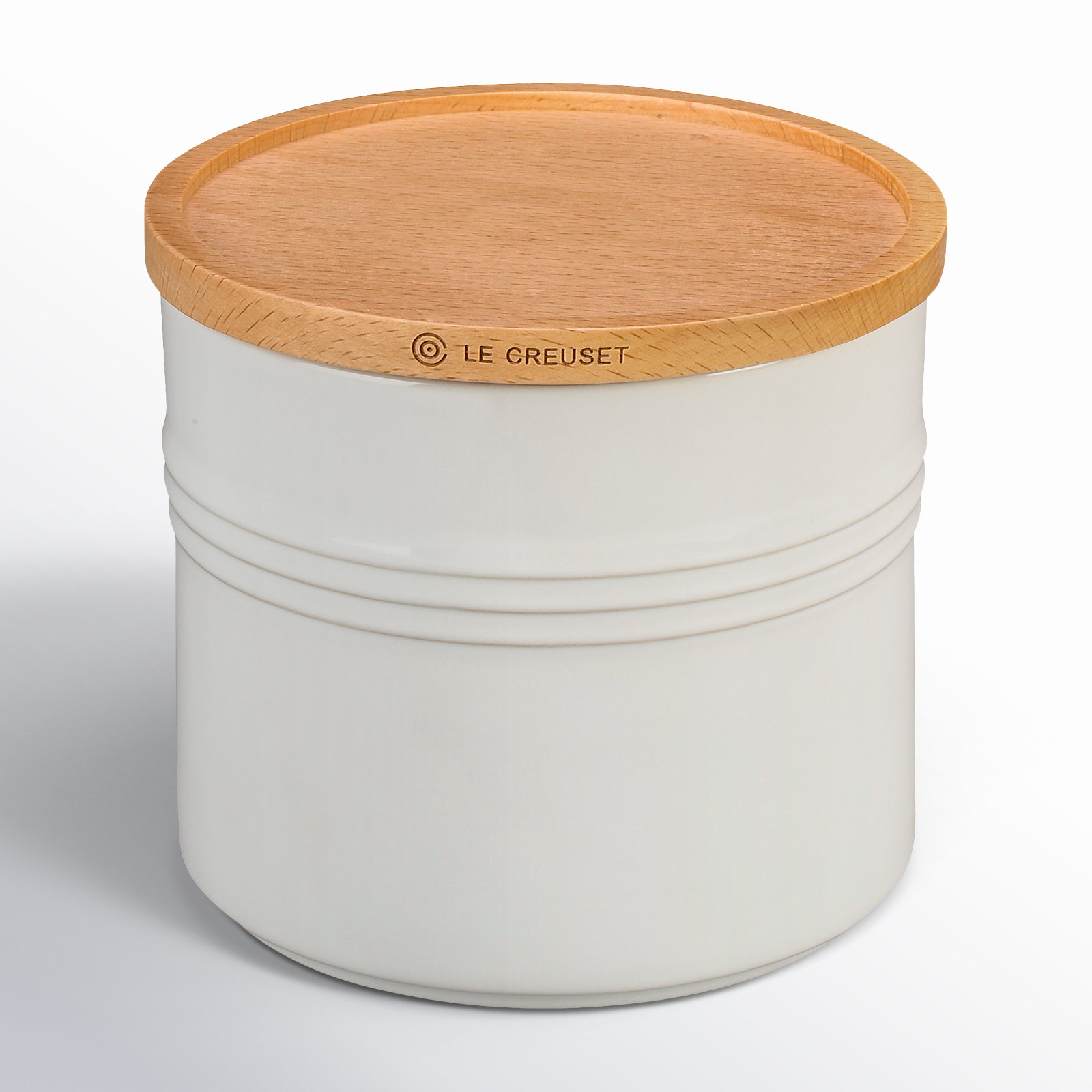 Metallics Kitchen Canister, White, 5.25" H x 5.5" W x 5.5" D