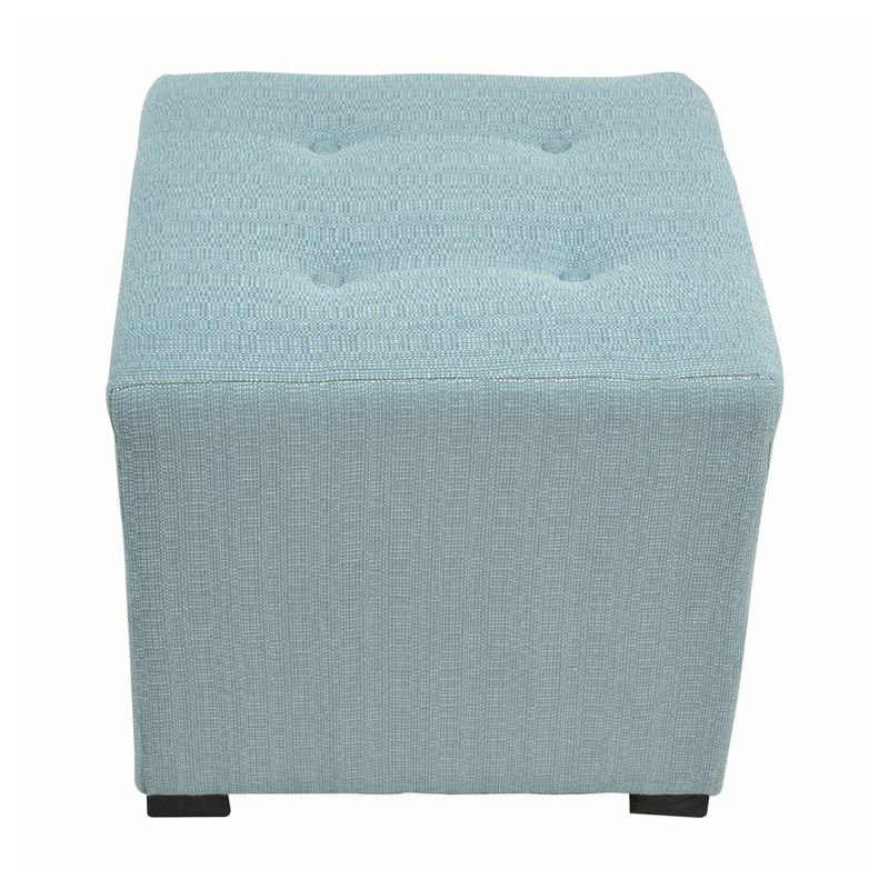 Cube Upholstered Ottoman, Candice Bay Blue