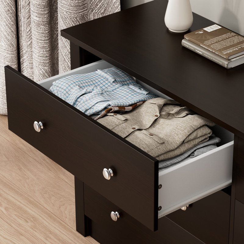 Commode double 6 tiroirs Angelynn, Brun