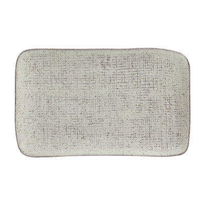 Plat rectangulaire en grès cérame de 10,6 po Pistache Juta - allant au micro-ondes, au four et au lave-vaisselle, par Porto Brasil