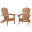 Ensemble de 2 chaises pliantes en bois pour l'extérieur Adirondack avec dossier pré-assemblé, chaise de patio en bois pour patio