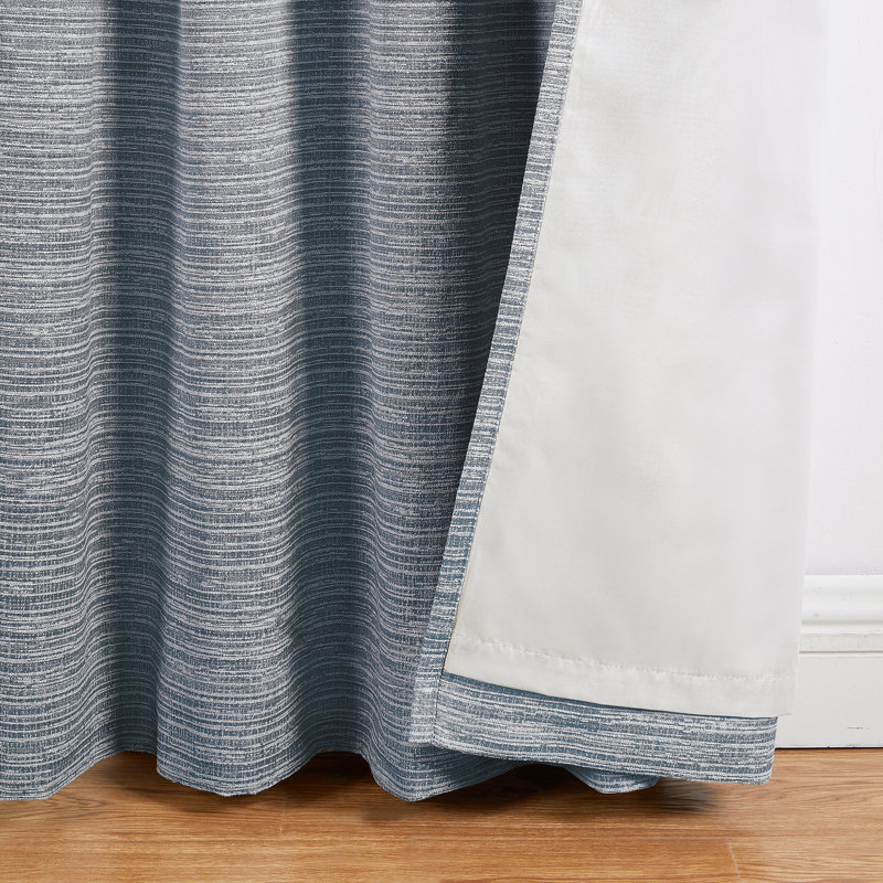 Canh Curtain Single Panel, 52" W x 84" L, Navy