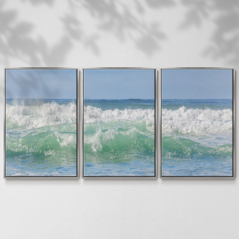 Wave Wave 3 pièces, H 40 po x l 78 po x P 2 po, Argent