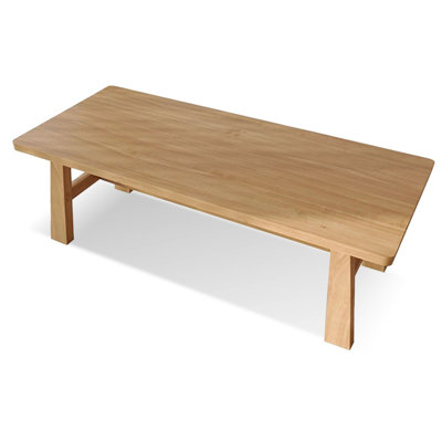 Solid wood rectangular dining table in natural wood colour