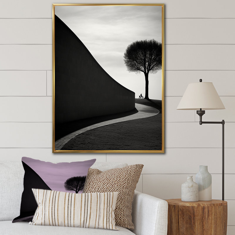 «Bridges Mimalisme Scenery I» sur toile, Cadre flottant doré, H 20 po x l 12 po x P 1 po