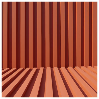 Tapisserie murale orange à lignes verticales - Décoration murale rayures