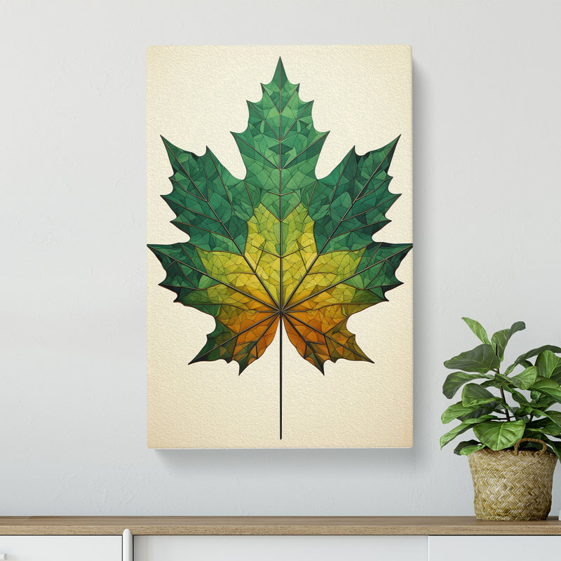 Leaf Geometric No.3 - Wrapped Canvas, 76cm H x 50cm W x 3cm D