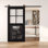 Porte de grange non assemblée et finie avec trousse de quincaillerie avec ensemble de quincaillerie Homacer Black 42 po x 80 po Homacer