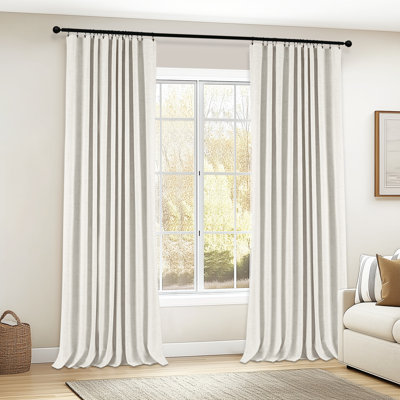 Birglinde Blackout Curtains Linen Textured 100% Blackout Drapes for Bedroom Living Room Curtains Clip Ring