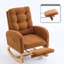 Chaise berçante classique rembourrée avec repose-pieds réglables-1072983776