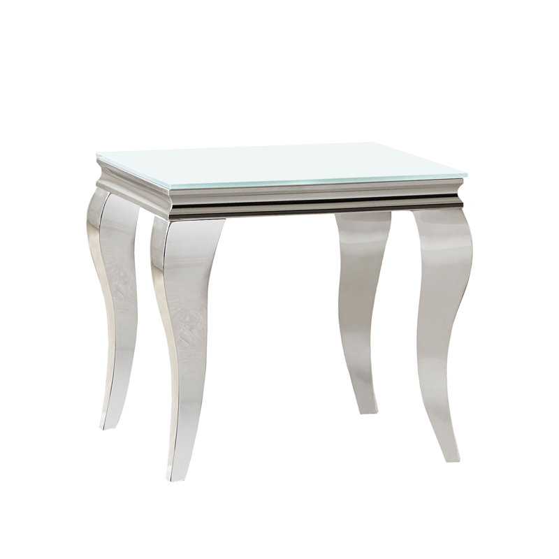 Carone Square End Table, White