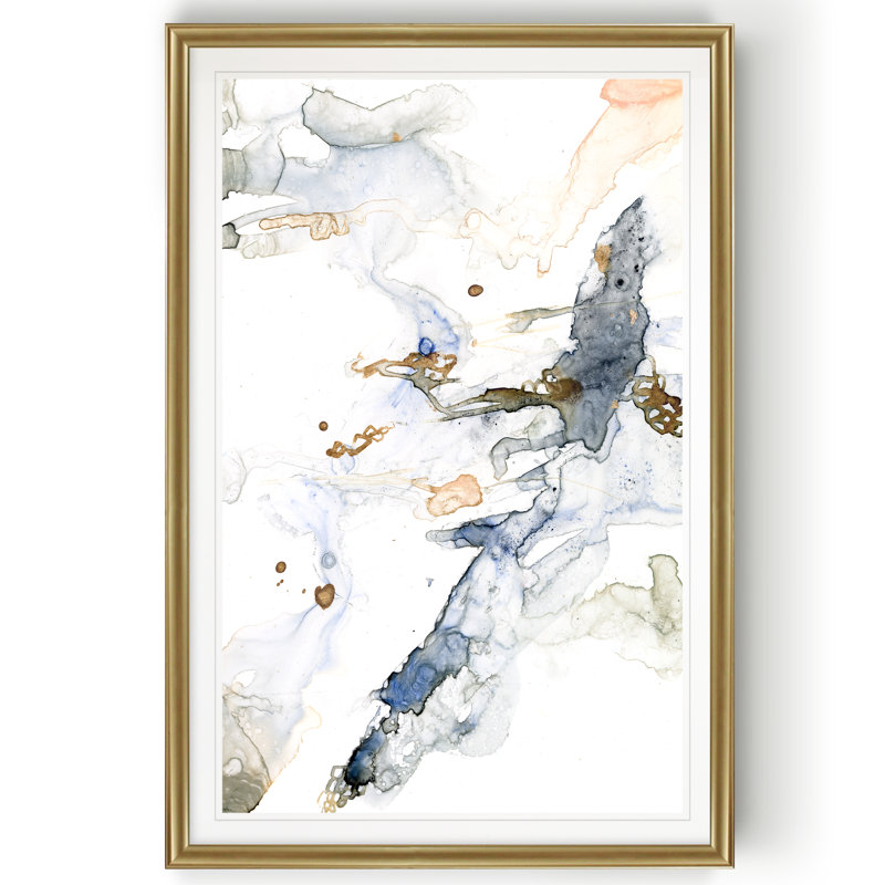 Organique entrelacé I - reproduction sur toile, H 18,5 po x l 24,5 po x P 1,5 po, Cadre doré