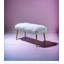 Banc Bagley II en fausse fourrure blanche et finition or Design simple, confortable et durable, banc multifonctionnel